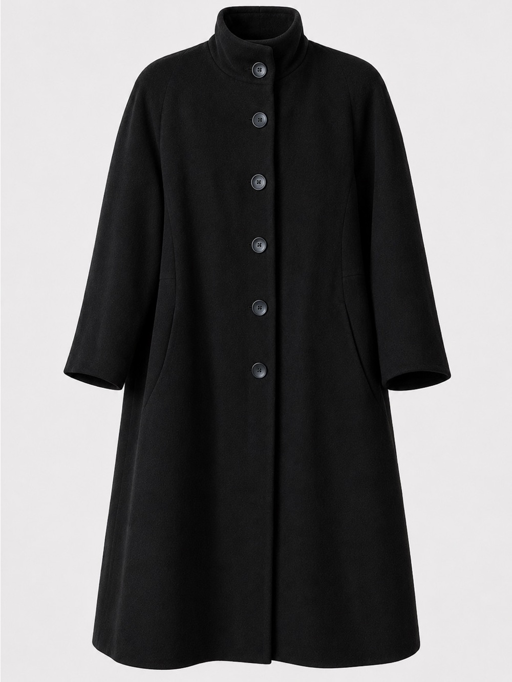 Vintage Talbots Black Wool Cashmere Long Coat Size 14